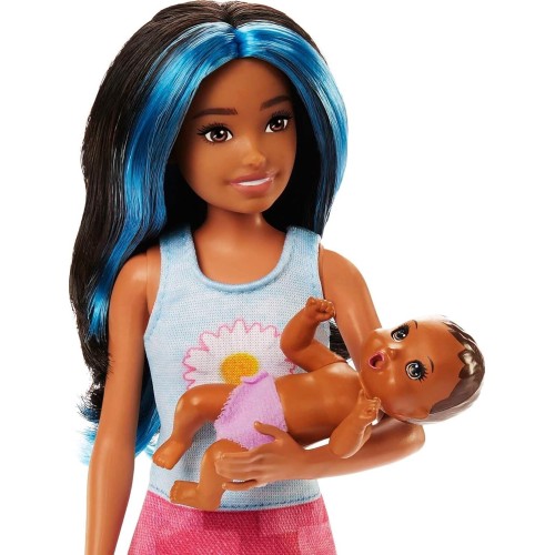 Mattel Barbie Doll and Accessories, Crib Playset With Skipper Friend Doll, Baby Do FHY97 / HJY34 194735098309