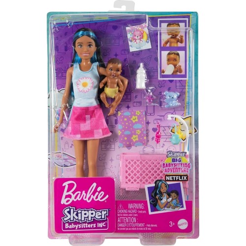 Mattel Barbie Doll and Accessories, Crib Playset With Skipper Friend Doll, Baby Do FHY97 / HJY34 194735098309
