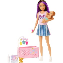 Mattel Barbie Doll and Accessories, Crib Playset With Skipper Doll, Baby Doll With FHY97 / HJY33 194735098262