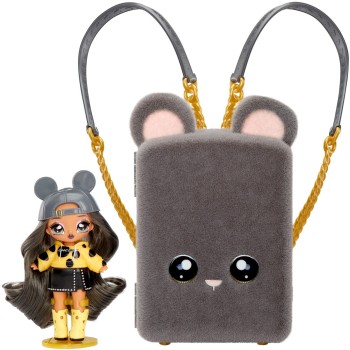 MGA Entertainment Na! Na! Na! Surprise Mini Backpack Playset- Grey Mouse 592334EUC 035051592334