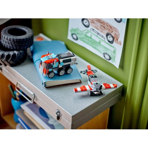 LEGO creator φορτηγό με επίπεδη καρότσα ελικόπτερο 31146 5702017567402