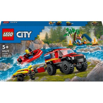 LEGO city πυροσβεστικό όχημα 4x4 με φουσκωτό διάσωσης 60412 5702017582948