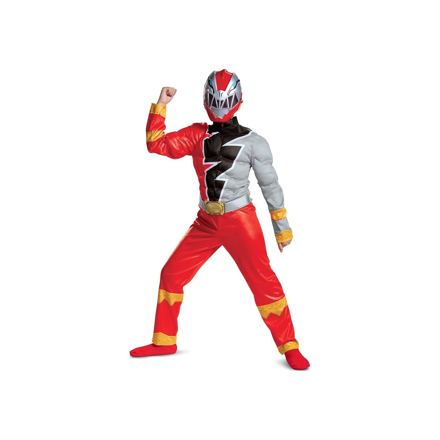 Disquise Red Ranger Dino Fury Classic Muscle Kids Costume 115869L ...