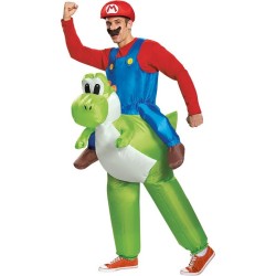 Disquise Adult Costume Mario Riding Yoshi Inflatable One Size 85150AD 039897851556