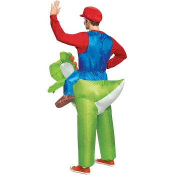 Disquise Adult Costume Mario Riding Yoshi Inflatable One Size 85150AD 039897851556