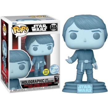 Funko pop! disney star wars: return of the jedi 40th - holographic luke skywalker glows in the dark special edition  num 615 bob