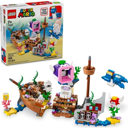 LEGO super mario πίστα επέκτασης περιπέτεια στο βυθισμένο ναυάγιο με τη dorrie 71432 5702017592411