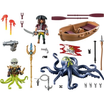 Playmobil pirates πειρατές μάχη με το γιγάντιο χταπόδι 71419 4008789714190