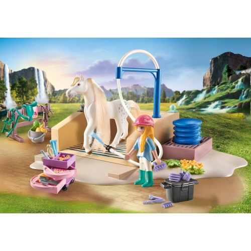 Playmobil horses of waterfall κομμωτήριο αλόγων με την isabella και τον lioness 71354 4008789713544