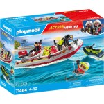 Playmobil Action Heroes Φουσκωτό Σκάφος Πυροσβεστικής Με Θαλάσσιο Scooter 71464 4008789714640