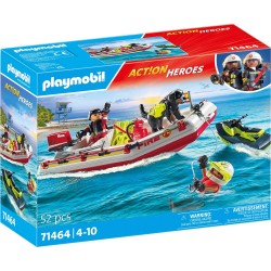 Playmobil Action Heroes Fireboat With Aqua Scooter 71464 4008789714640