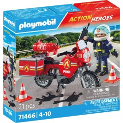 Playmobil Action Heroes Πυροσβέστης Με Μοτοσικλέτα 71466 4008789714664