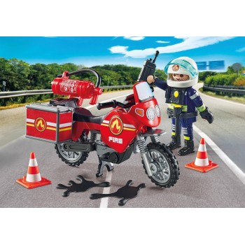Playmobil Action Heroes Πυροσβέστης Με Μοτοσικλέτα 71466 4008789714664
