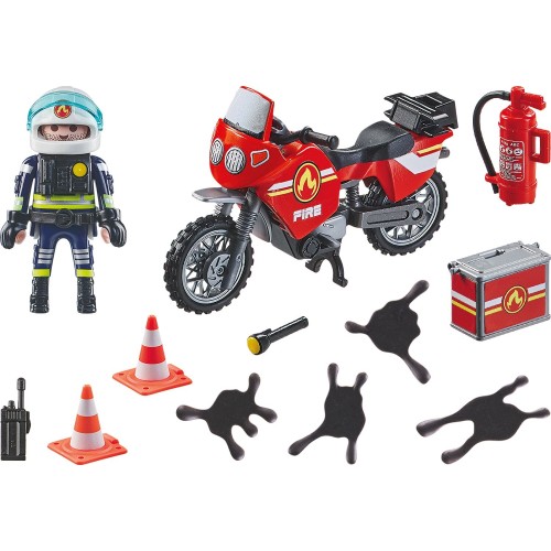 Playmobil Action Heroes Fire Motorcycle & Oil Spill Incident 71466 4008789714664