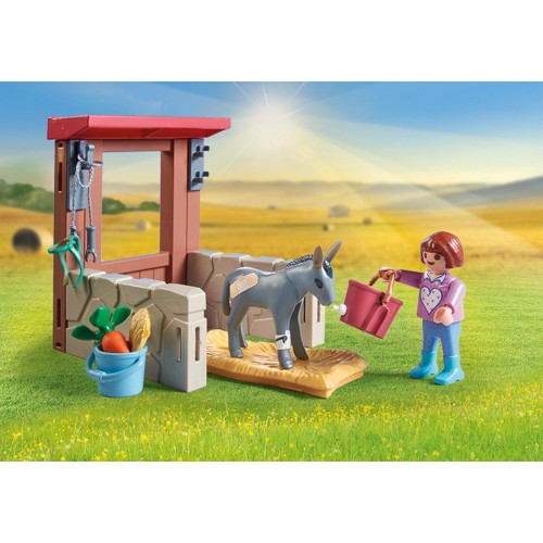 Playmobil country starter pack φροντίζοντας τα γαϊδουράκια 71471 4008789714718