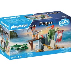 Playmobil pirates πειρατές starter pack πειρατής με αλιγάτορα 71473 4008789714732