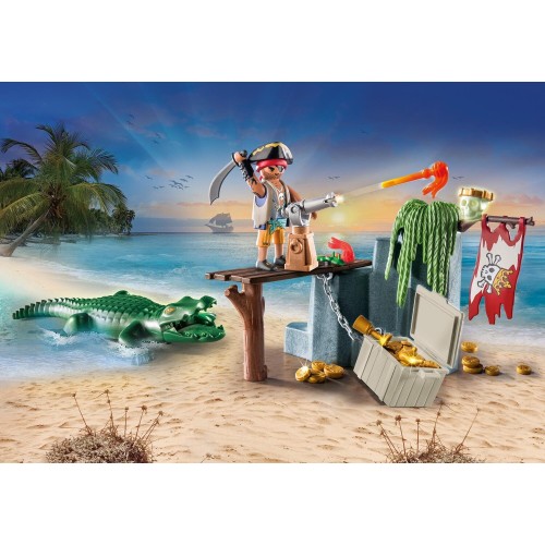 Playmobil pirates πειρατές starter pack πειρατής με αλιγάτορα 71473 4008789714732