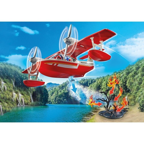 Playmobil City Action Firefighting Sea Plane With Extinguishing Function 71463 4008789714633