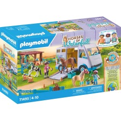 Playmobil horses of waterfall μαθήματα ιππασίας με όχημα μεταφοράς αλόγων 71493 4008789714930