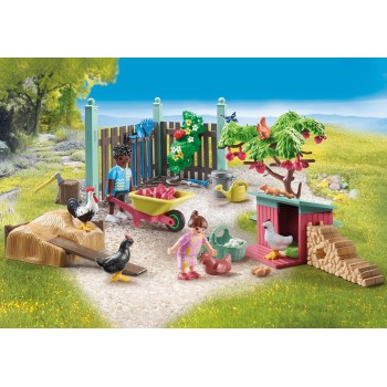 Playmobil city life κήπος εξοχικού σπιτιού με κοτέτσι 71510 4008789715104