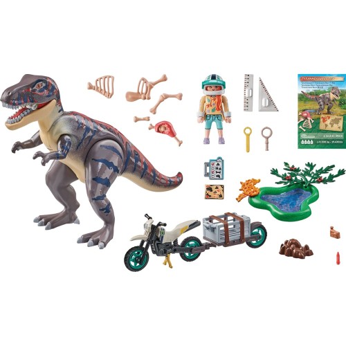Playmobil T-Rex Και Εξερευνητής Με Μοτοσικλέτα 71524 4008789715241