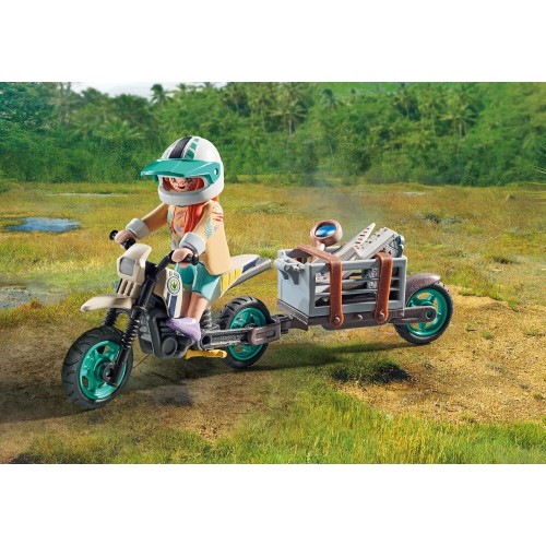 Playmobil T-Rex Και Εξερευνητής Με Μοτοσικλέτα 71524 4008789715241