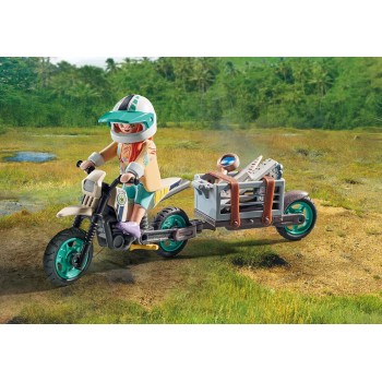 Playmobil T-Rex Και Εξερευνητής Με Μοτοσικλέτα 71524 4008789715241
