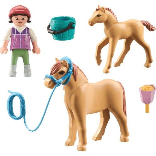 Playmobil Horses Of Waterfall Child With Pony and Foal 71498 4008789714985