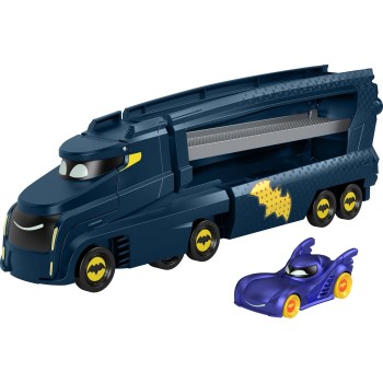 Mattel DC Batwheels Toy Hauler And Car, Bat-Big Rig With Ramp And Bam The Batmobile 1 55 Scale Diecast HMX07 194735134250