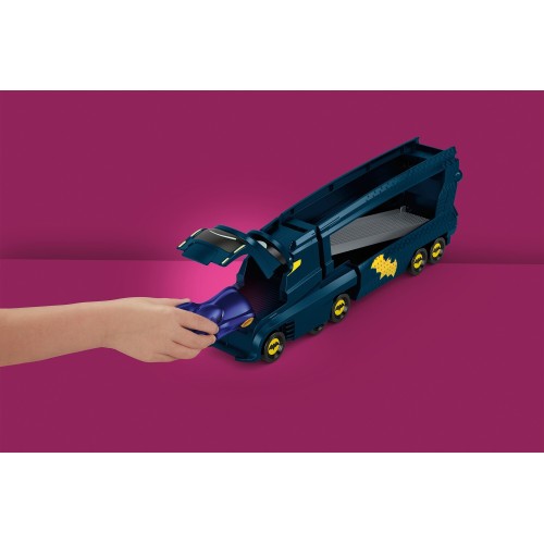 Mattel DC Batwheels Toy Hauler And Car, Bat-Big Rig With Ramp And Bam The Batmobile 1 55 Scale Diecast HMX07 194735134250