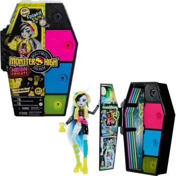 Mattel Monster High Skulltimate Secrets Neon Frights Frankie Stein Με 19 Εκπλήξεις HNF79 194735139415
