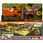 Mattel Disney And Pixar Cars Playset With 3 Toy Vehicles 2 Ways To Play, Frank Escape Stunt Race Includes Lightning Mcqueen HRX4