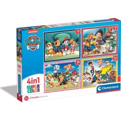 Clementoni παιδικό παζλ 4 in 1 supercolor nickelodeon paw patrol 12-16-20-24 τμχ 1200-21513 8005125215133