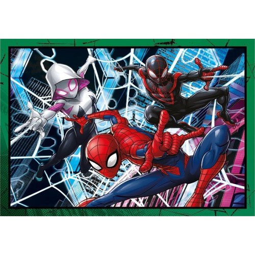 Clementoni Childrens Puzzle 4 In 1 Supercolor Marvel Spiderman 12-16-20-24 Pcs 1200-21515 8005125215157