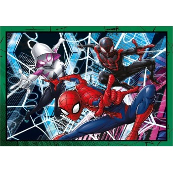 Clementoni παιδικό παζλ 4 in 1 supercolor marvel spiderman 12-16-20-24 τμχ 1200-21515 8005125215157