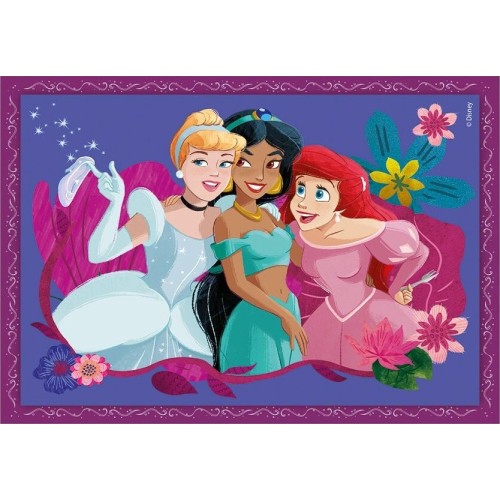 Clementoni Childrens Puzzle 4 In 1 Supercolor Disney Princesses 12-16 ...
