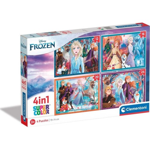 Clementoni Children's Puzzle 4 in 1 Supercolor Disney Frozen ii 12-16-20-24 pcs 1200-21518 8005125215188