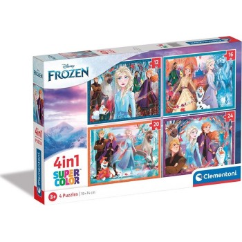 Clementoni Children's Puzzle 4 in 1 Supercolor Disney Frozen ii 12-16-20-24 pcs 1200-21518 8005125215188
