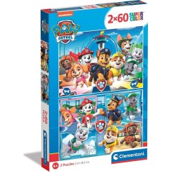 Clementoni Childrens Puzzle Supercolor Nickelodeon Paw Patrol 2X60 Pcs 1200-21617 8005125216178