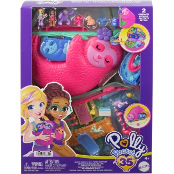 Mattel Polly Pocket Sloth Family 2-In-1 Τρέντι Τσαντάκι Βραδύποδας GKJ63 / HRD40 194735173709