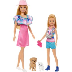 Mattel Barbie & Stacie Doll Set With 2 Pet Dogs & Accessories HRM09 194735180349