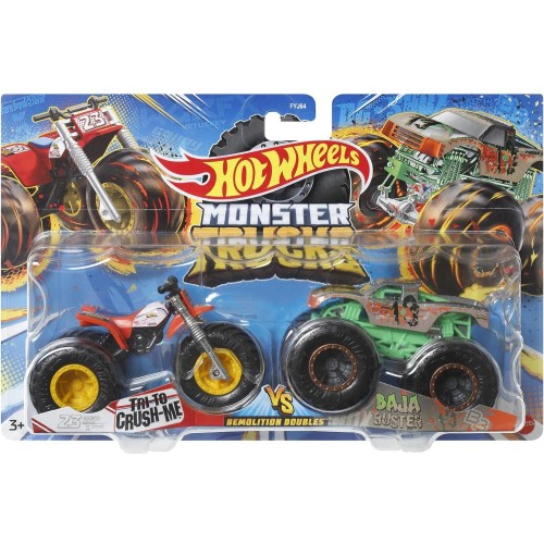 Mattel Hot Wheels Monster Trucks Vehicles Set Of Two FYJ64 887961705430