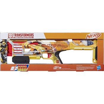 Hasbro Nerf Elite 2.0 Transformers Bumblebee Dart Blaster, 8 Elite Darts, Pump Action, Toy Foam Blasters for 8 Year Old Boys and