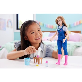 Mattel Barbie 65Th Anniversary Doll & 10 Accessories, Farm Veterinarian Set With Blonde Vet Doll HRG42 194735175956