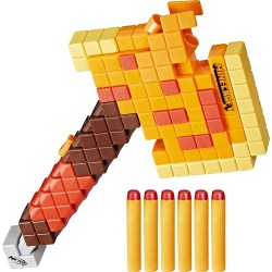 Hasbro Nerf Minecraft Firebrand, Dart Blasting Axe, 6 Elite Foam Darts, Design Inspired By Axe In The Game F8953 5010996212306