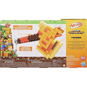 Hasbro Nerf Minecraft Firebrand, Dart Blasting Axe, 6 Elite Foam Darts, Design Inspired By Axe In The Game F8953 5010996212306