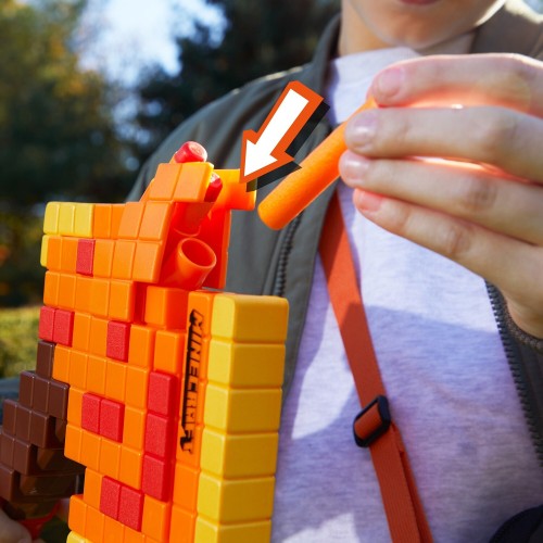 Hasbro Nerf Minecraft Firebrand, Dart Blasting Axe, 6 Elite Foam Darts, Design Inspired By Axe In The Game F8953 5010996212306