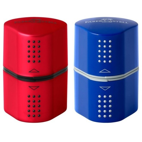 Faber-Castell Τριπλή Ξύστρα Grip Κοκκινο/Μπλε 183801 4005401838012