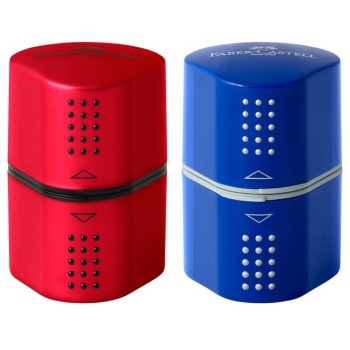 Faber-Castell Τριπλή Ξύστρα Grip Κοκκινο/Μπλε 183801 4005401838012