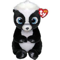 ty beanie bellies rukus χνουδωτό κουνάβι λευκό και μαύρο 15εκ 1607-41288 008421412884